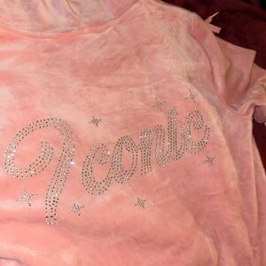 Iconic Pink Paris Hilton track jacket zip hoodie S velour